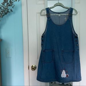 Vintage 90s denim winter themed jumper dress.